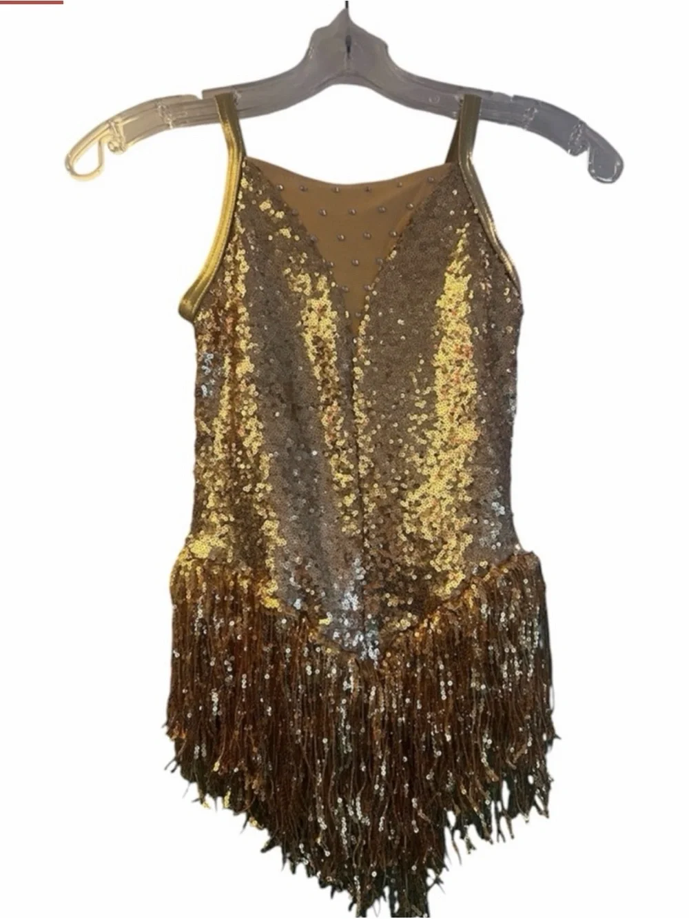 Weismann  “little swing”  Jazz  Gold Sequin Fringe Dance Costume child medium